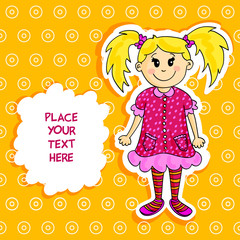 Little blond girl card