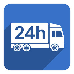 24 hours delivery flat icon