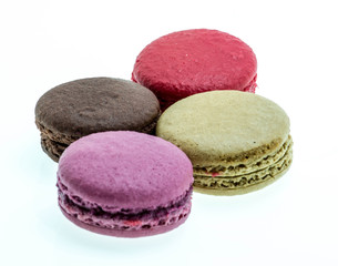 various macarons. Isolated on a white background