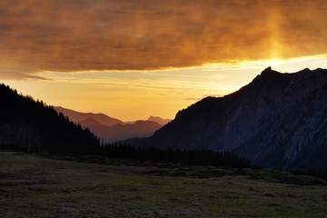 Fototapeta na wymiar Sunrise in the Austrian Alps, Austria