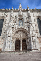 Fototapeta na wymiar South Portal to Jeronimos Monastery in Lisbon
