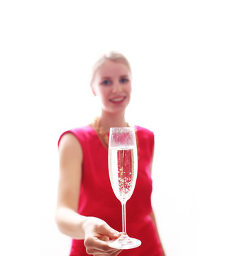 Silvester im roten Kleid