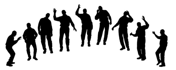 Vector silhouette of old people.