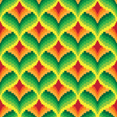 Seamless retro pixel pattern - 64756503