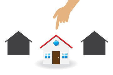 Hand select a house ,vector eps10
