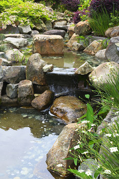 Small pond in a traditional chinese garden