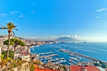Poster Im Rahmen Blick auf Neapel vom Hügel Posillipo © eddygaleotti
