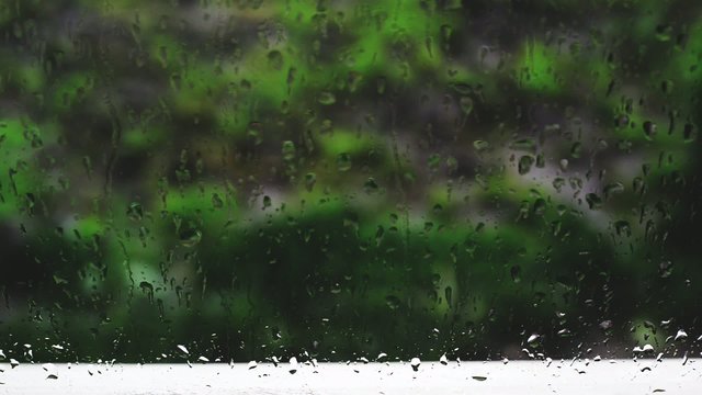 Raindrops on the windowpane. 1920x1080, 1080p, hd footage.