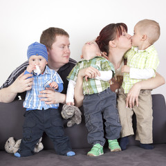 Parents with their three children