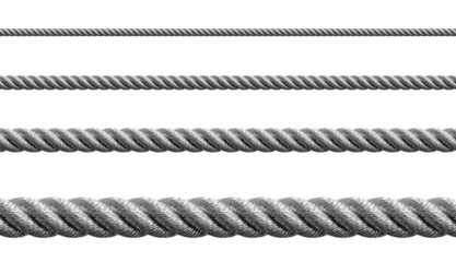 Steel metal hawser set isolated
