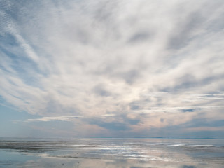 Reflection of clouds in water, Quebec, Canada