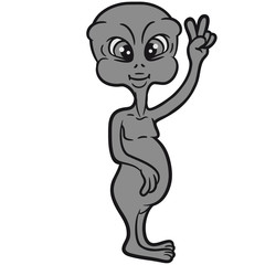 Peace Hand Zeichen Liebe Frieden Alien