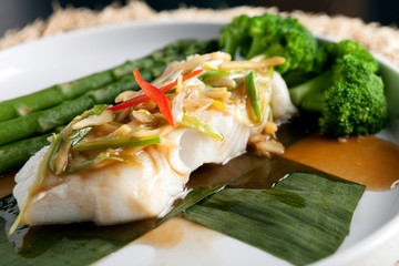 Thai Sea Bass with Asparagus