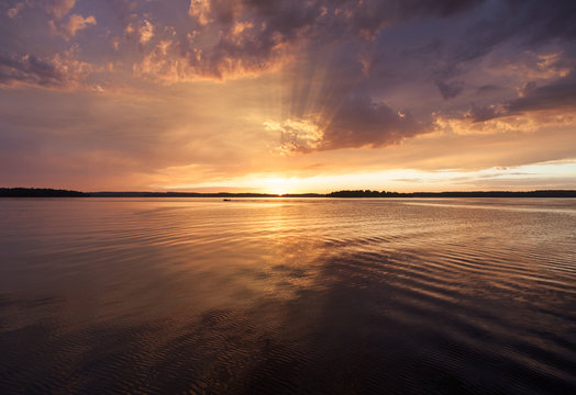 Bay at sunset, Georgian Bay, Tobermory, Ontario, Canada