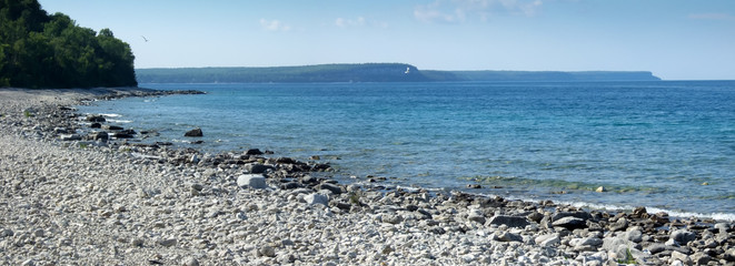 Rock formations at the coast, Lake Ontario, Ontario, Canada