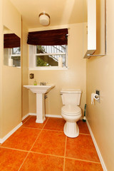 Bathroom interior with contast bright floor