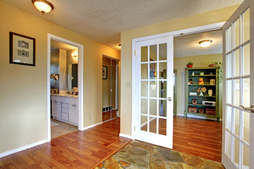 View of office room from entrance hallway