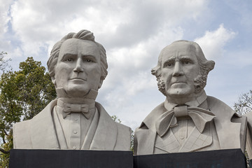 Statues at American Statesmanship Park in Houston, Texas