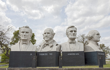 Statues at American Statesmanship Park in Houston, Texas