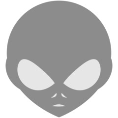 Obraz premium Grey Alien Kopf Logo