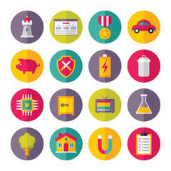 Icons Vector Set in Flat Design Style - 01