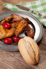 Roasted chicken wings.