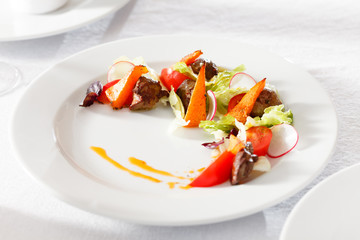 fresh salad with mozzarella