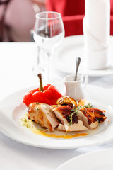grilled chicken with vegetables