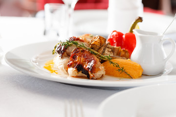 grilled chicken with vegetables