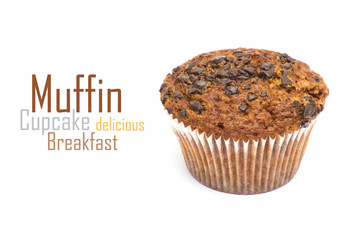 Muffin on perfect white background
