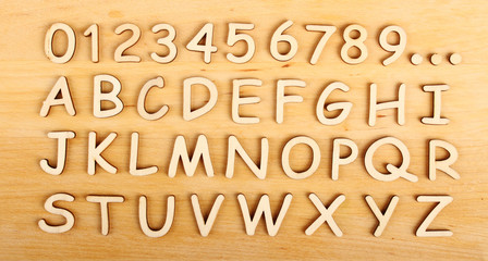 Wooden alphabet. Include numerals!