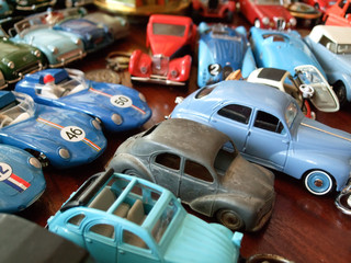 Assorted toy cars at a store
