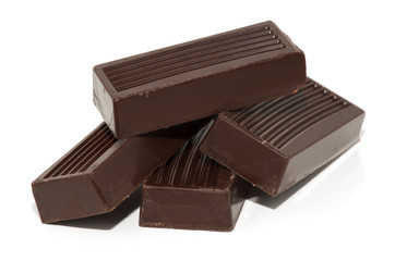 chocolate bars isolated on white background