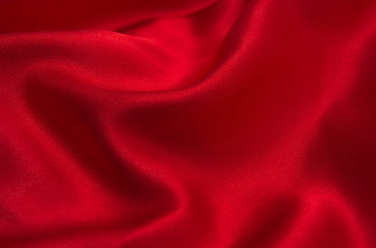 red satin or silk fabric