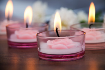 Candles and flowers