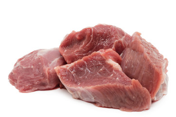 raw meat isolated on white