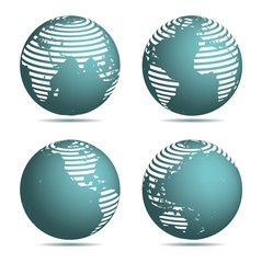 Globe World Map stripe