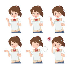 いろいろなポーズの女の子