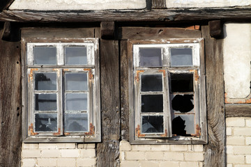Fenster eines Fachwerkhauses in Alverdissen