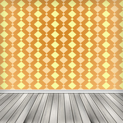 Empty room, interior with wallpaper.