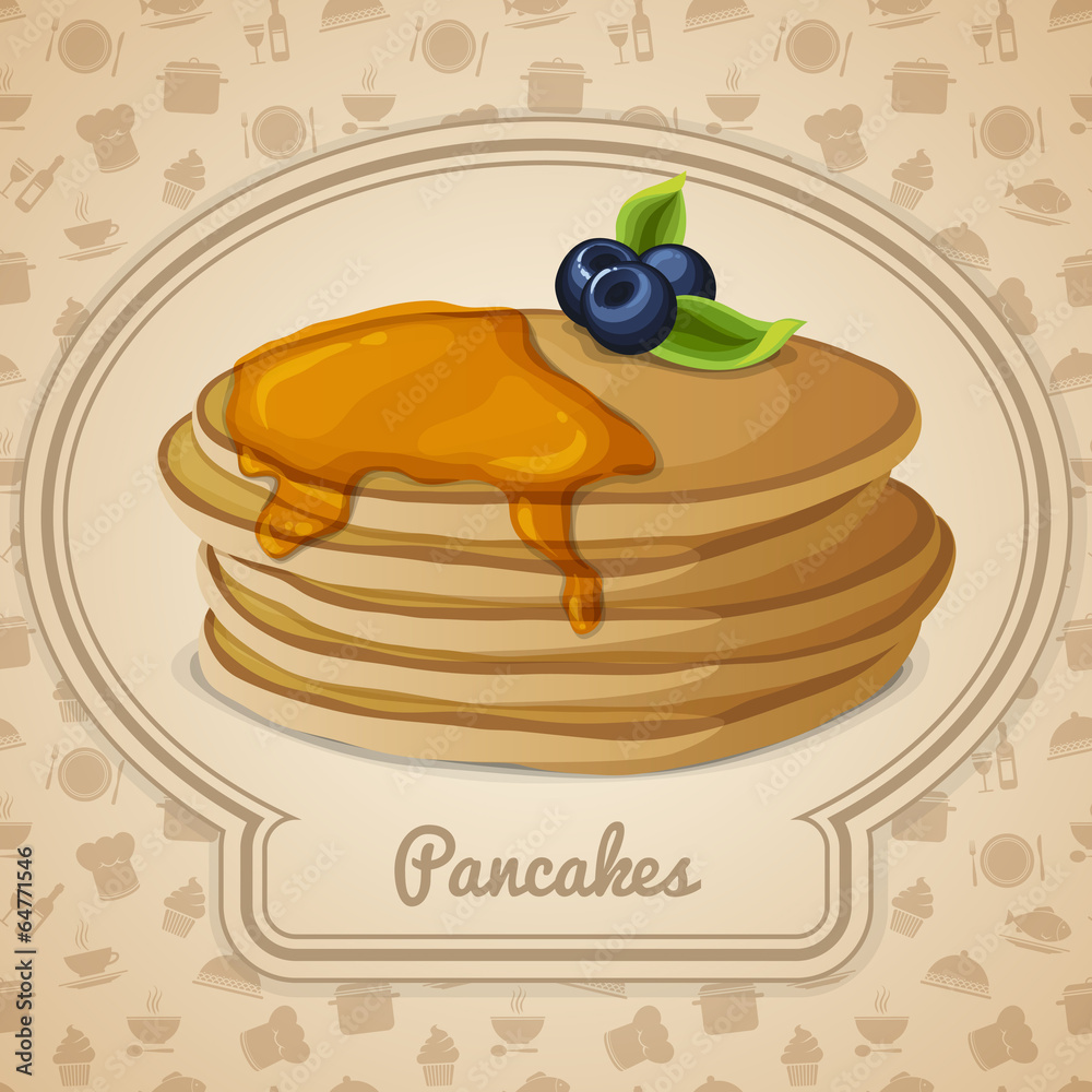 Wall mural pancakes with syrup poster