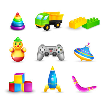 Kid Toys Icons Set