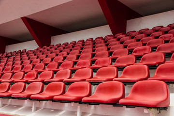 Red seats in stadium