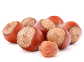 hazelnut or filbert nut isolated on white background cutout
