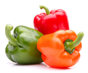 Sweet bell pepper isolated on white background cutout