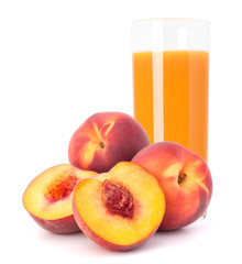 Peach fruit juice in glass