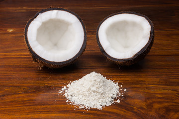 Coconut half and shredded coconut