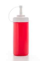 Sauce bottle isolated white background