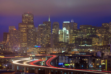Fototapeta na wymiar San Francisco cityscape at night.