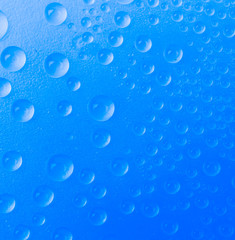 Water drop on color background